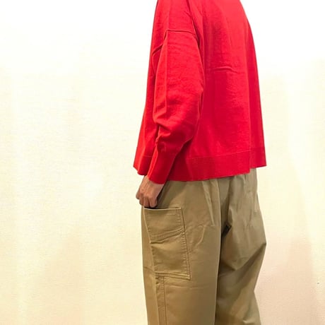 綿カシミヤクルーネックプルオーバー