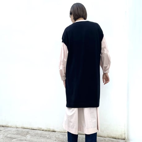 コットンカシミヤ ロングベスト