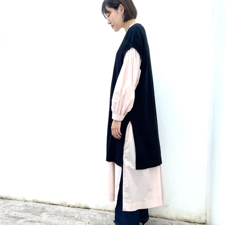 コットンカシミヤ ロングベスト