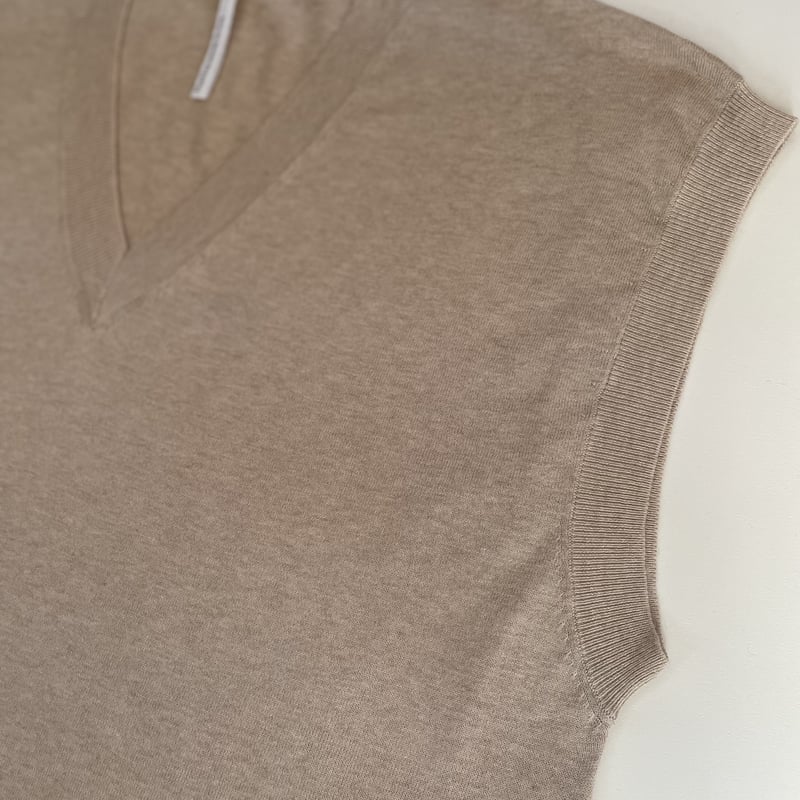 コットンカシミヤ ロングベスト | Hints On Moment Everything