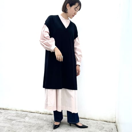 コットンカシミヤ ロングベスト