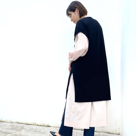 コットンカシミヤ ロングベスト