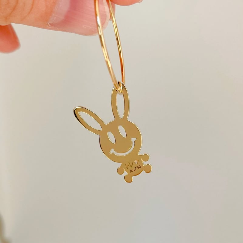 チャーム AYM うさぎチャーム(Au750_Yellow, ダイヤモンド) | HAPPY Volt