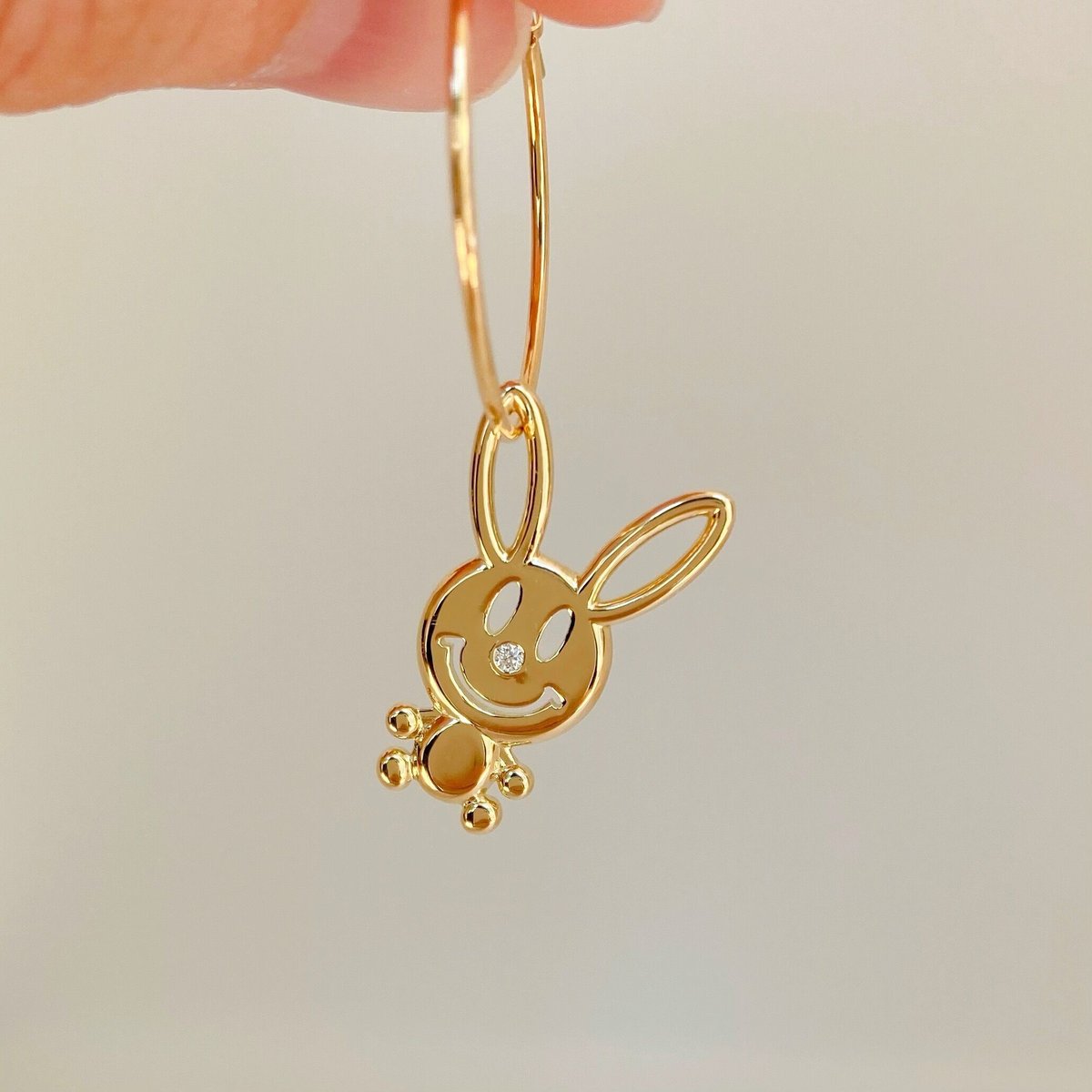 750 18k チャーム　星　2.4g うさぎチャーム(Au750_Yellow, ダイヤモンド) | HAPPY Volt