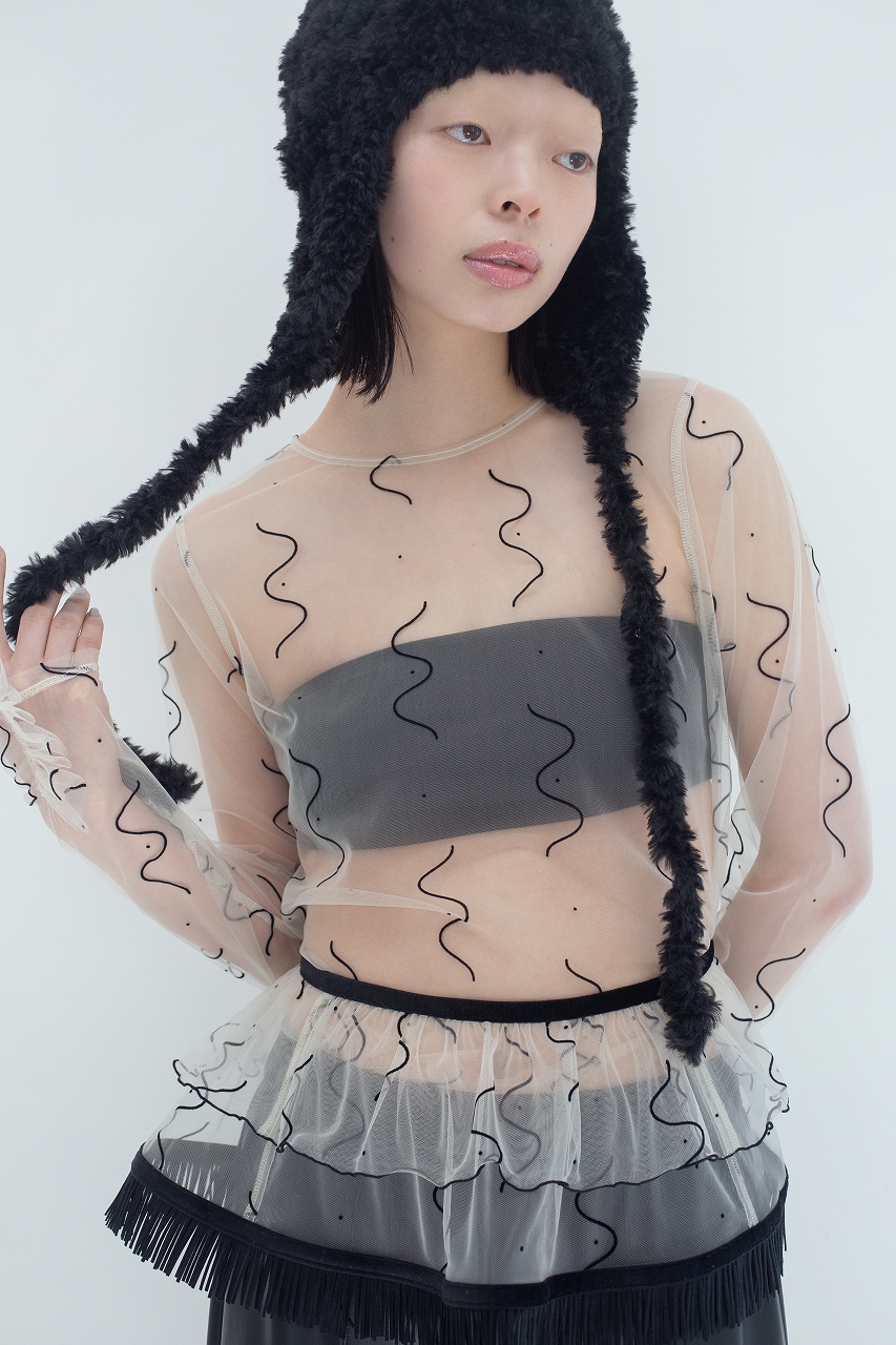 THE TOE Anthirium Tulle Top M チュールトップス THE TOE Anthirium