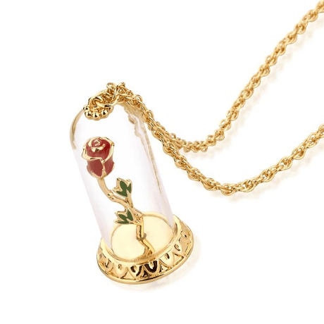 Disney × Couture Kingdom　美女と野獣　エンチャンテッドローズ　ネックレス(ゴールド)　【ヨーロッパから正規品・新品をお届け】
