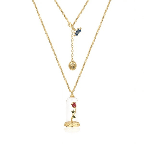 Disney × Couture Kingdom　美女と野獣　エンチャンテッドローズ　ネックレス(ゴールド)　【ヨーロッパから正規品・新品をお届け】