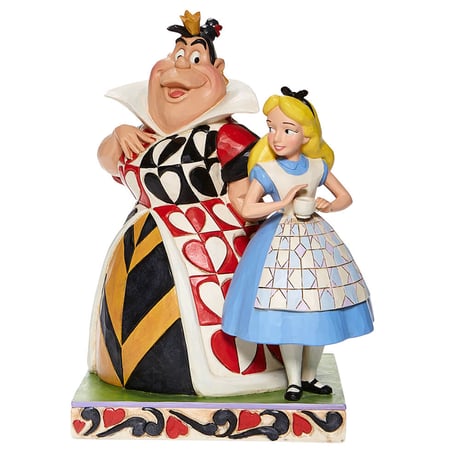 ディズニー　不思議の国のアリス＆ハートの女王　フィギュリン (高さ約20cm彫像)　【ヨーロッパから新品・正規品をお届け】