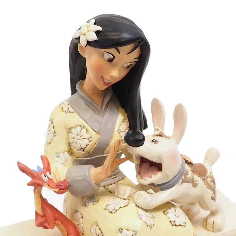 ディズニー ムーラン ホワイトウッド フィギュリン(高さ約20cm彫像