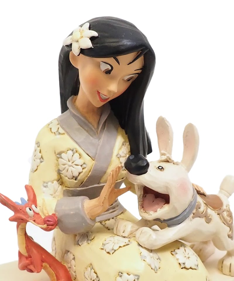 ディズニー ムーラン ホワイトウッド フィギュリン(高さ約20cm彫像