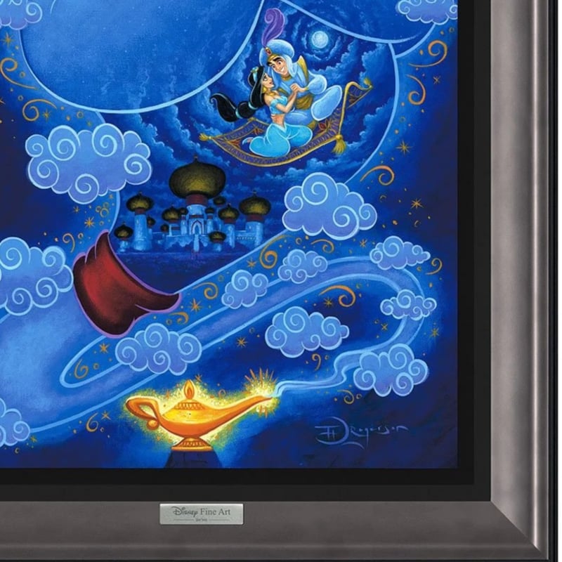 【レア】ディズニー ファイン アート ガラス ディズニー公式ファインアート アラジン 