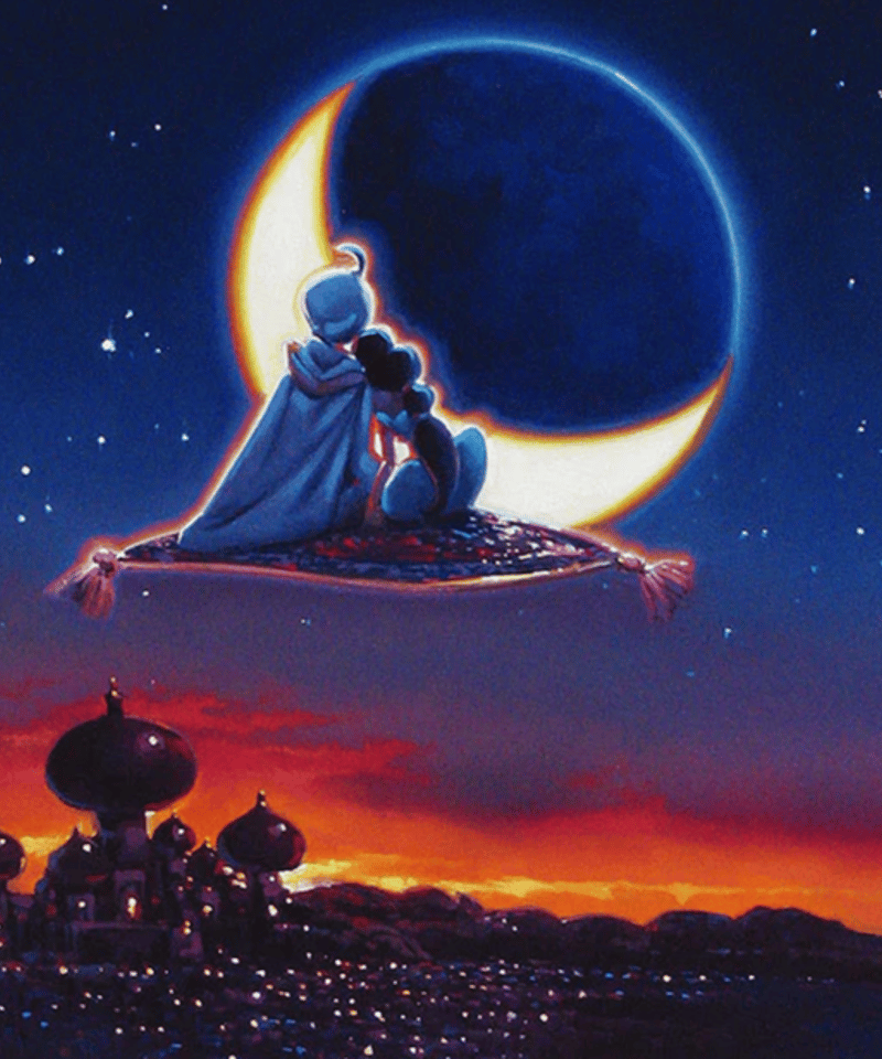 【希少】　Disney ディズニー　ALADDIN アラジン　絵画　美術品　額縁 afe625f7c1df17daf14cfeee171409
