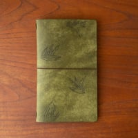 【夏季限定】-すずらん-　ゴムバインドタイプ手帳カバー　ロングサイズ　オリーブグリーン