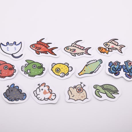 ミニ防水ステッカー【魚】