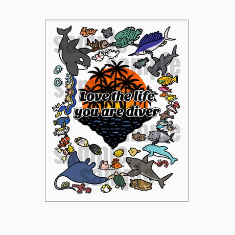 クリアポスター【Love the life you are diver①】