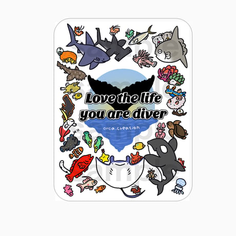 防水ステッカー【Love the life you are diver②】