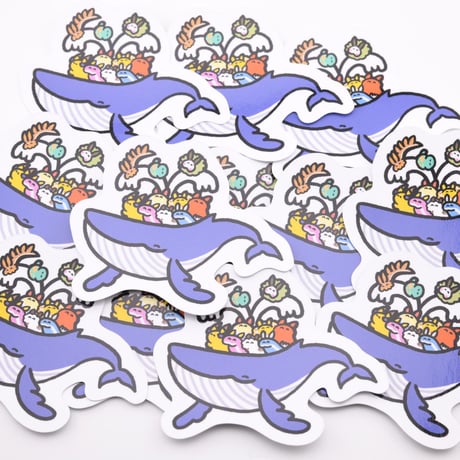 防水ステッカー【クジラでGo】