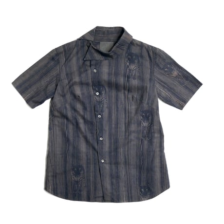 2001AW LAD MUSICIAN Wood Grain Patterned Short Sleeve Shirt