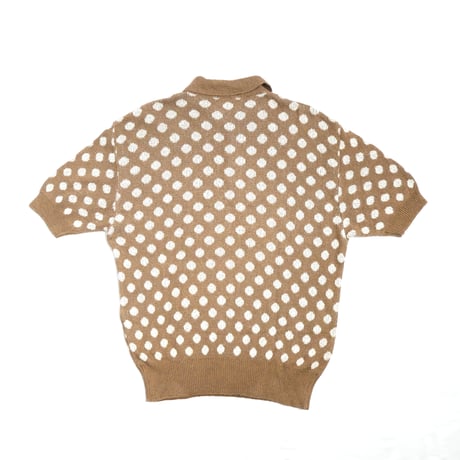 1990s EMPORIO ARMANI Polka-Dots Patterned Knit Polo Shirt