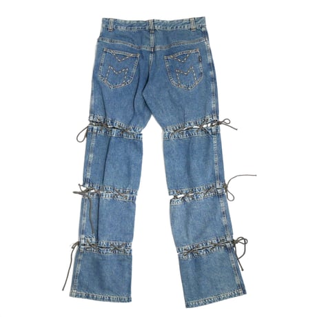 MORGAN HOMME Lace Docking Denim Pants