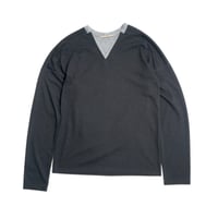 MARITHE + FRANCOIS GIRBAUD Bi-Color V-Neck Knit