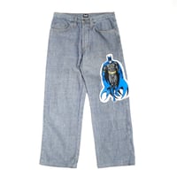 D&G "Bat-Man" Patched Wide Denim Pants