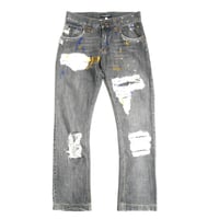 DOLCE&GABBANA Painted Damaged Straight Denim Pants