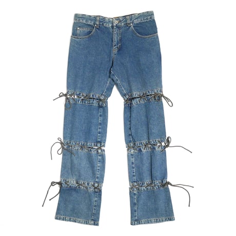 MORGAN HOMME Lace Docking Denim Pants