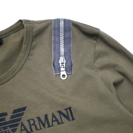 EMPORIO ARMANI Shoulder Zip Long Sleeve Tee