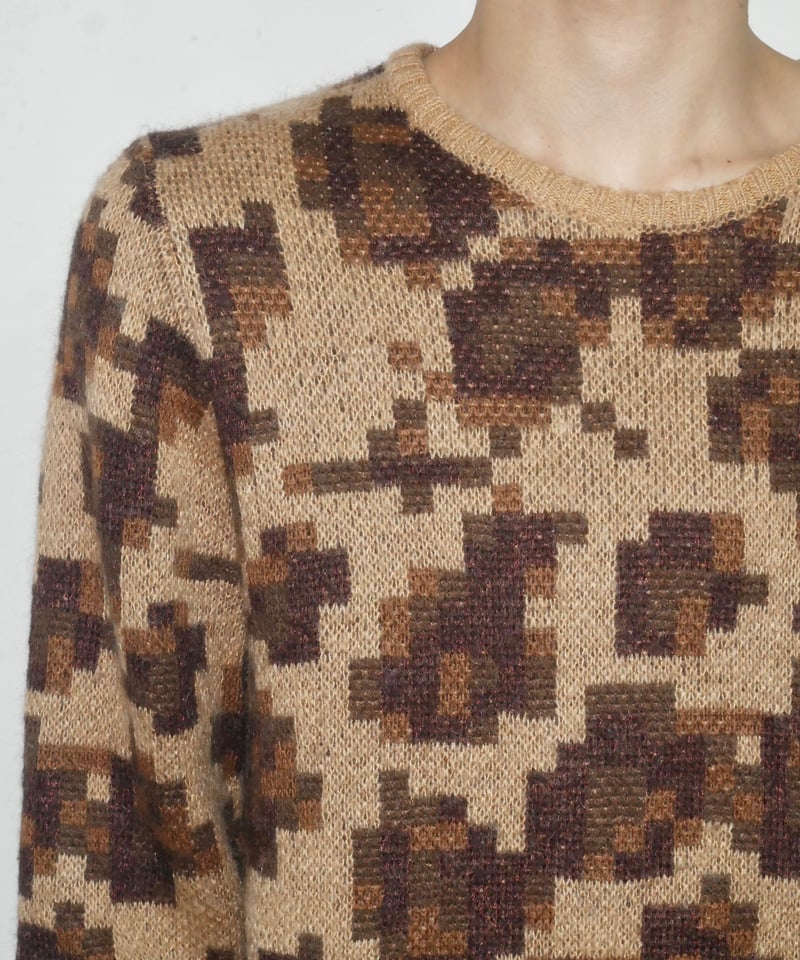 tete homme × beauty:beast レオパード ニット 02 tete homme × beauty:beast digital leopard knit