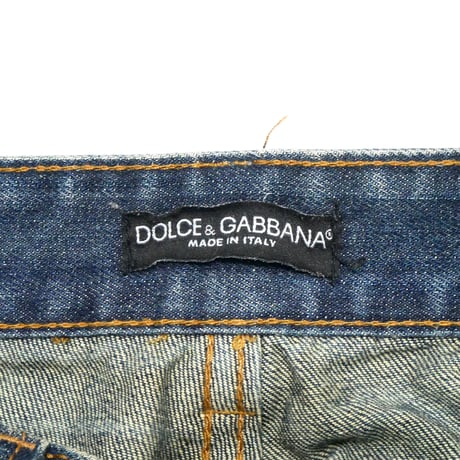 DOLCE&GABBANA Back Pocket Zip Wide Denim Pants