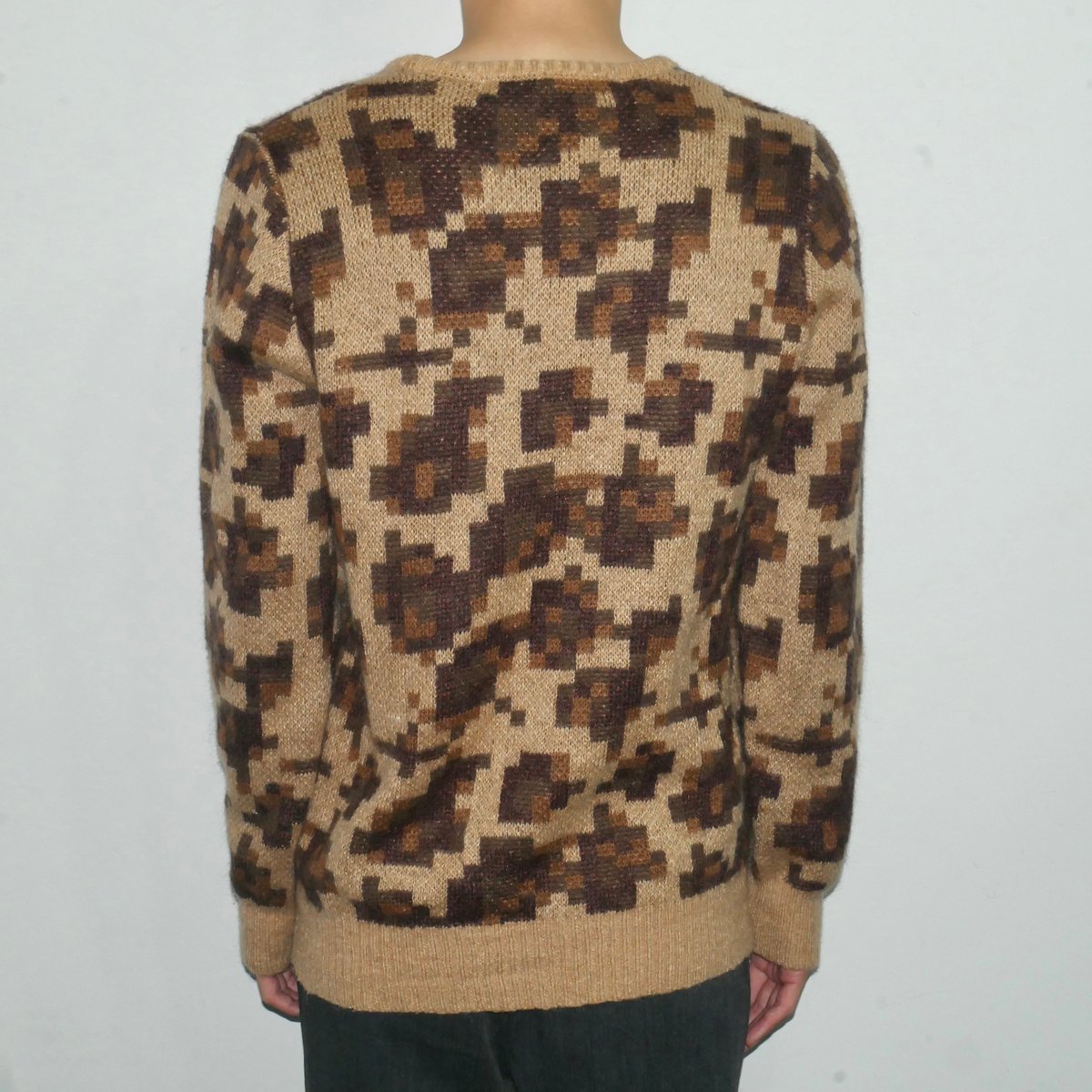 【美品】tete homme × beauty:beast デジカモ グレー 6 tete homme × beauty:beast digital leopard knit