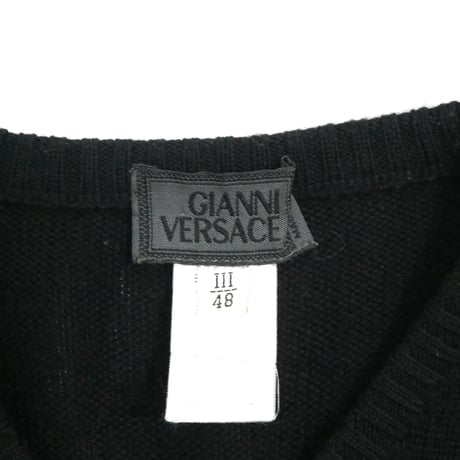 1990s Gianni Versace Block Patterned V-Neck Knit