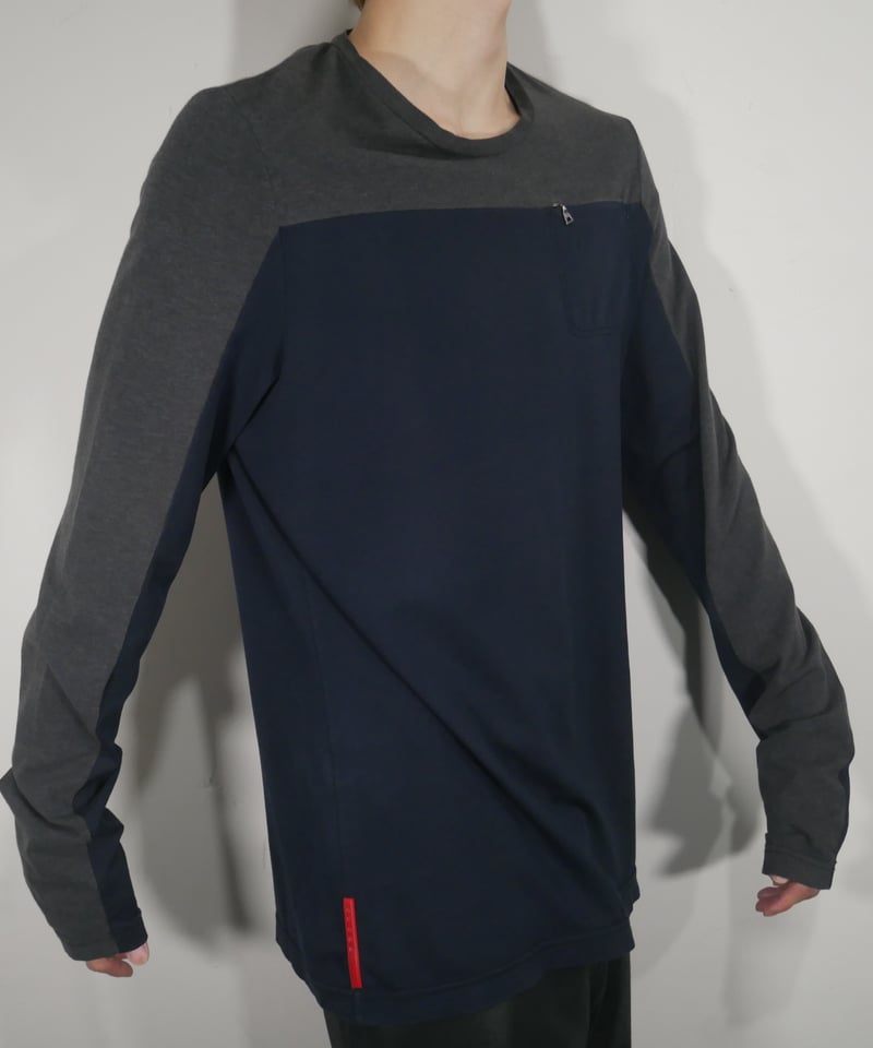 prada sport bi-color long sleeve tee | aaar