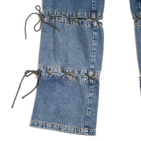 MORGAN HOMME Lace Docking Denim Pants