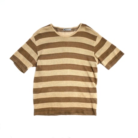 1980s ISSEY MIYAKE MEN Border Short Sleeve Knit