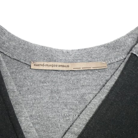 MARITHE + FRANCOIS GIRBAUD Bi-Color V-Neck Knit