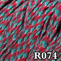 R074 ターコイズ×レッド パラコード 4mm 100m