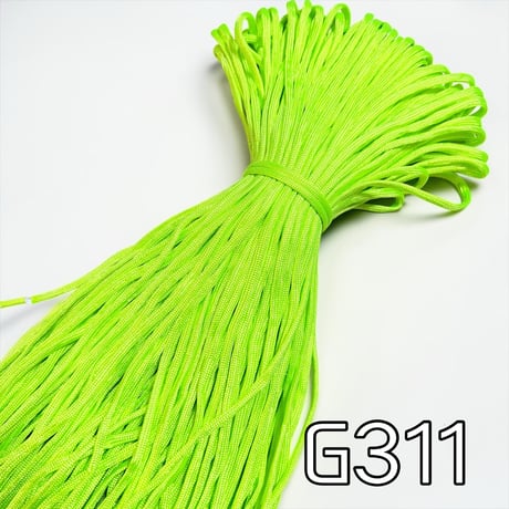 G311 ネオングリーン パラコード 4mm 100m 光沢あり