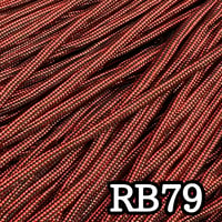RB79 光沢ボルドー&ブラック ストライプ パラコード 4mm 100m