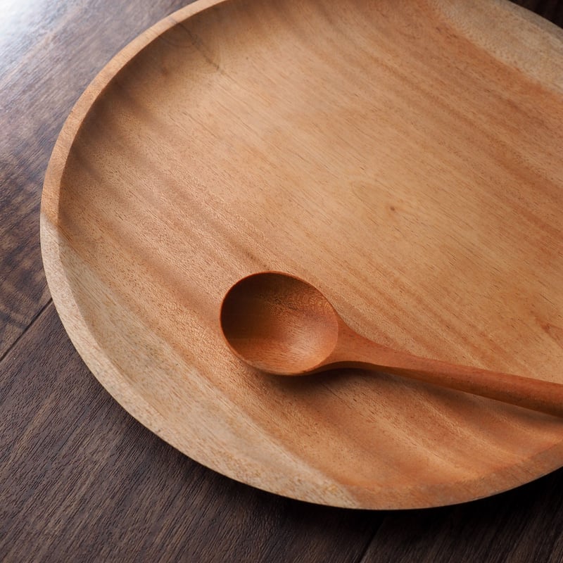 木の大皿 【ワンプレートランチやメインディッシュの盛り付けに】 直径