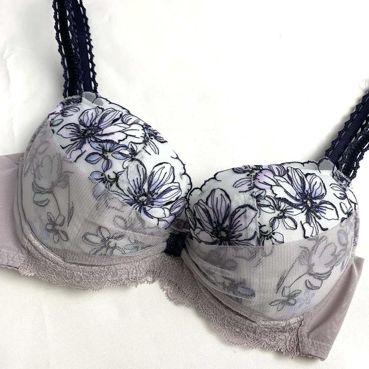 ワコール リボンブラ E65 ブラジャー単品 グレー | asterism