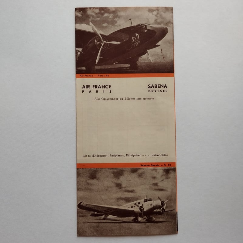 AIF FRANCE ・SABENA』エールフランス・サベナ（ベルギー航空）パンフ