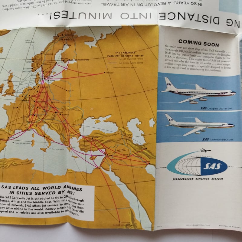 1959スカンジナビア航空パンフレット』この驚くべき情報量！ | 古書