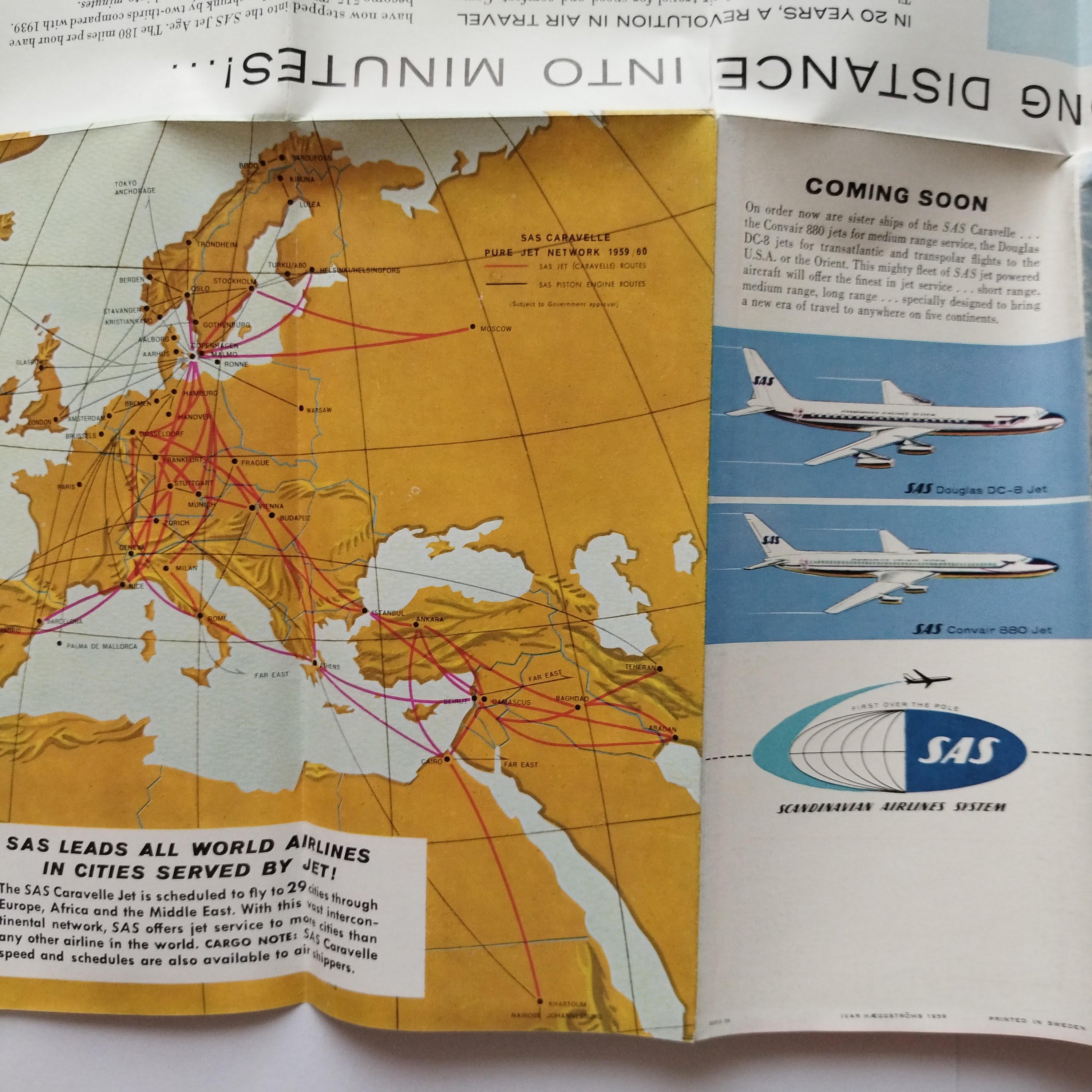 1959スカンジナビア航空パンフレット』この驚くべき情報量！ | 古書