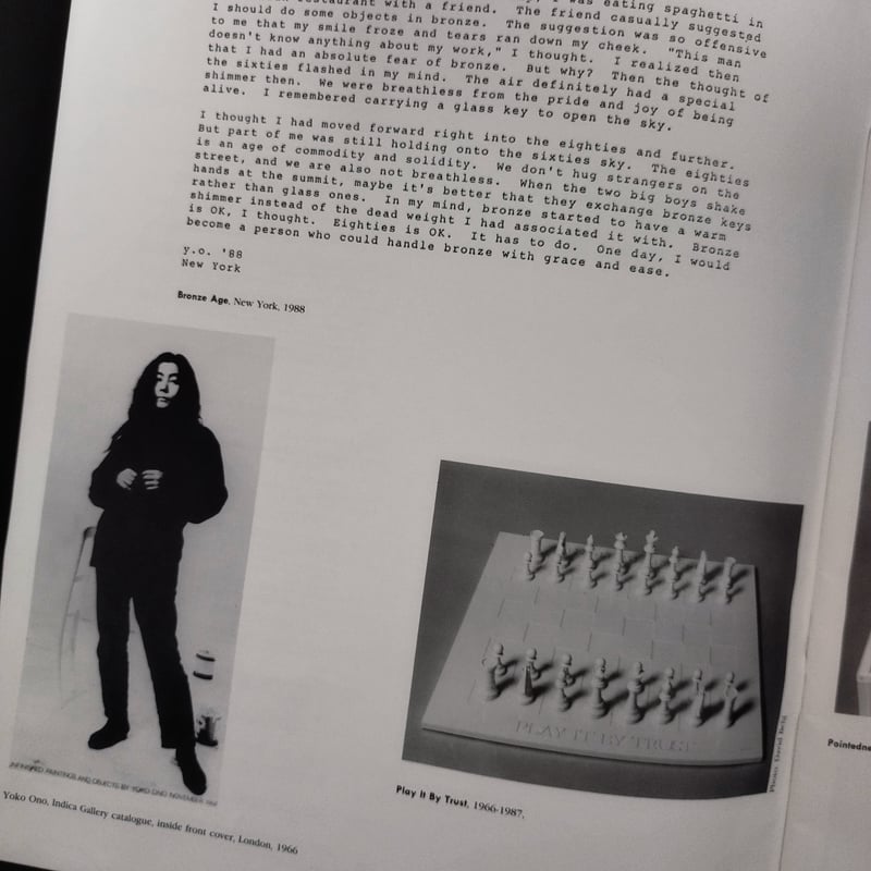 IN FACING YOKO ONO』 オノ・ヨーコ1990「In Facing」展カタログ