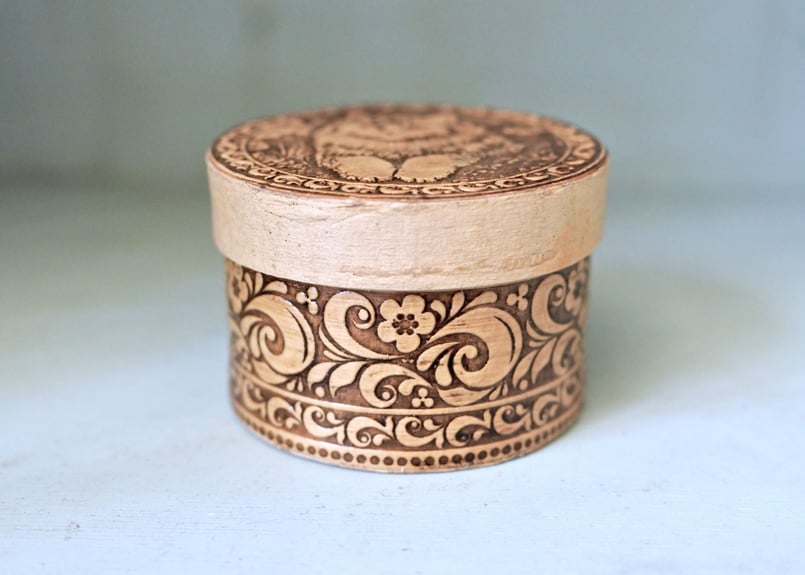 白樺細工ベレスタ 猫の小物入れ 【Beresta】 cat mini box