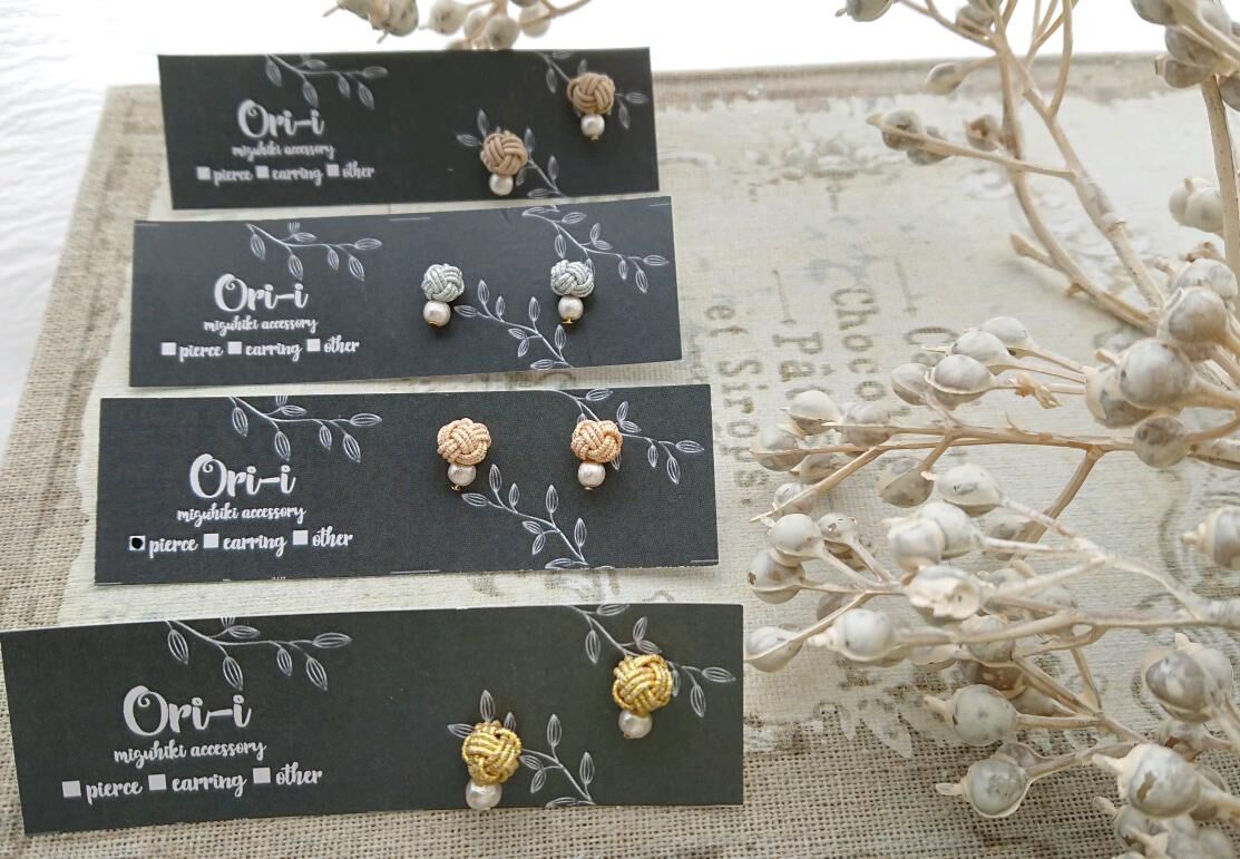 一粒玉のピアス | 水引Ori-i's STORE
