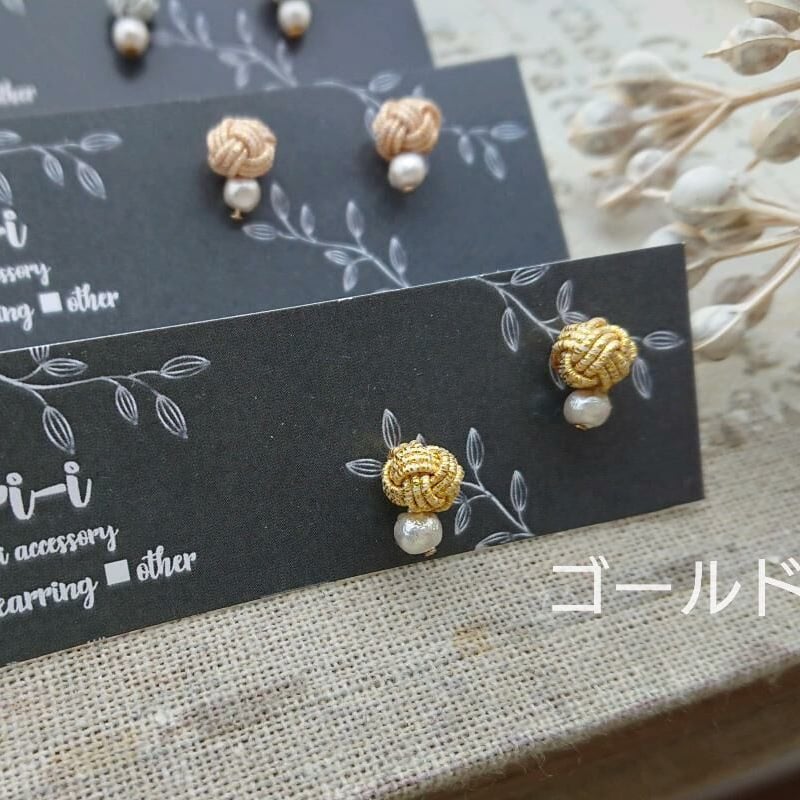 一粒玉のピアス | 水引Ori-i's STORE