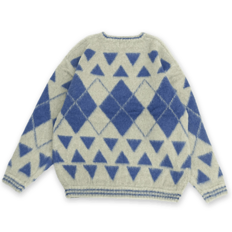 《RWCHE》Dante Mohair Sweater / Grey×Blue